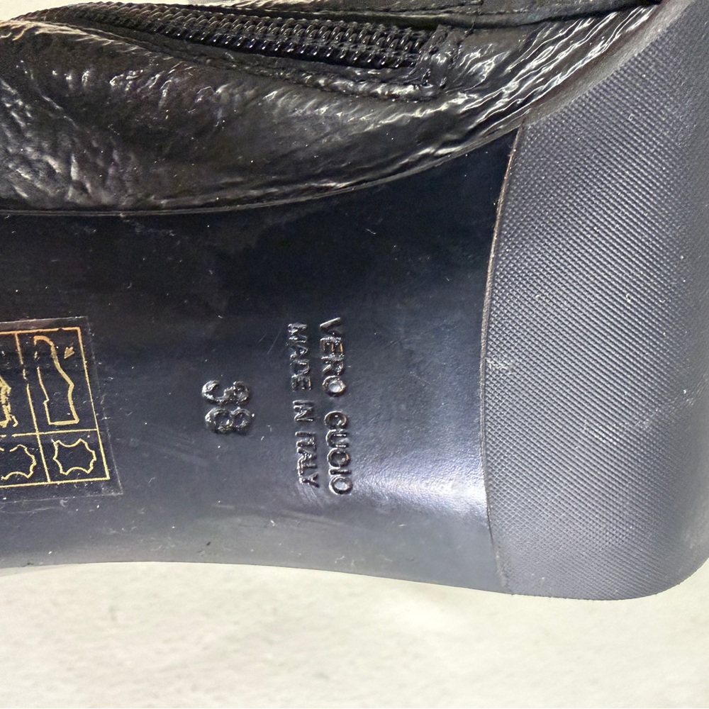 Le Château Luxe Black Leather Stiletto Ankle Boots Made in Italy Size 38 - Picture 7 of 14